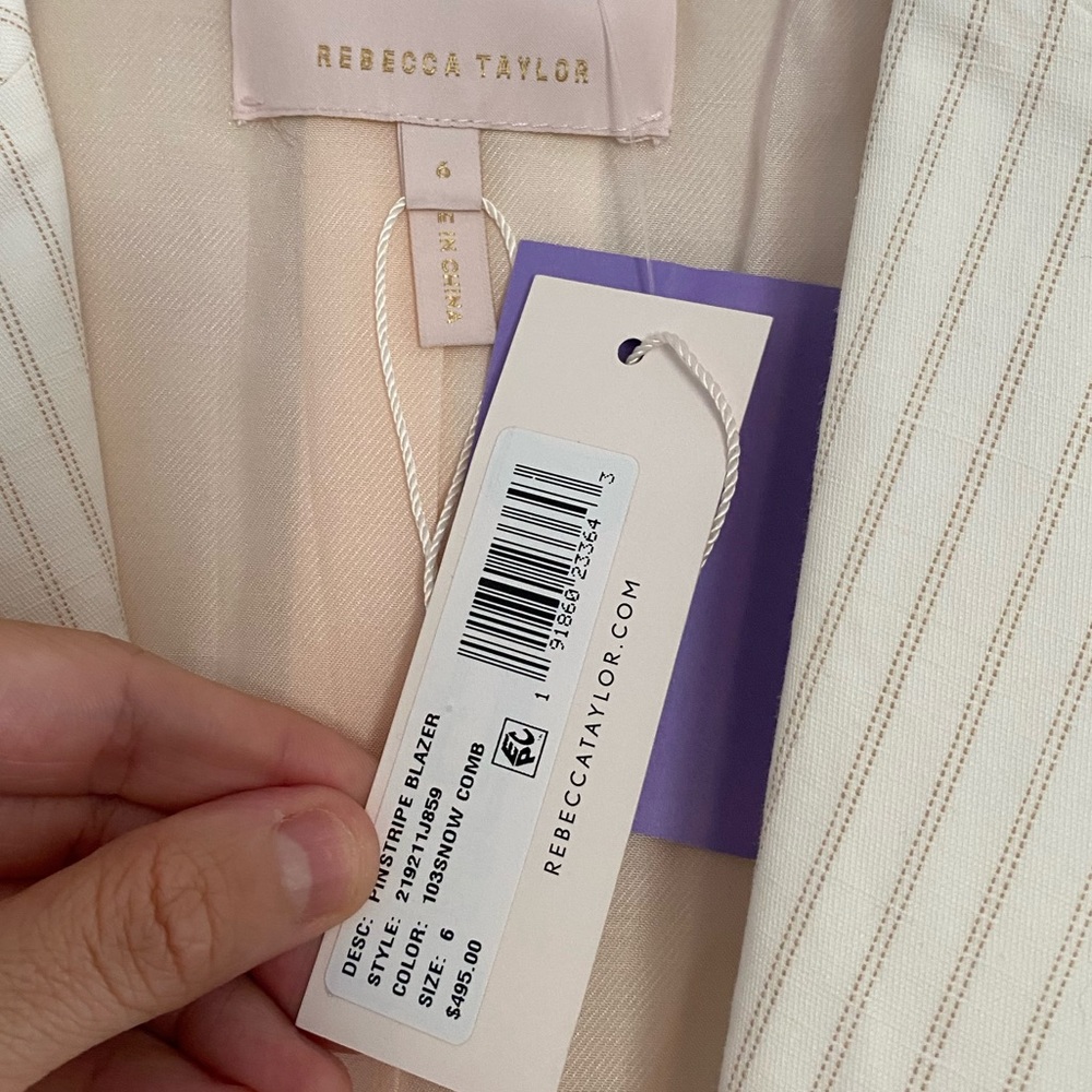 Pinstripe blazer Cotten linen blend - Picture 3 of 4